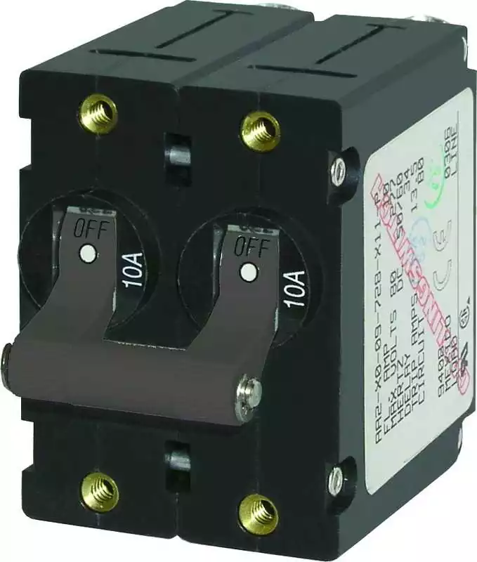 Disjoncteur Serie A Toggle noir 50A bipolaire magnéto-thermique