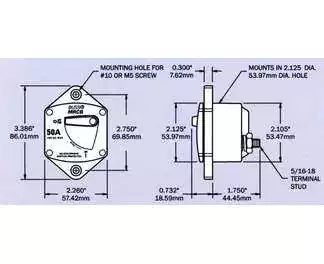 Disjoncteur thermique série 187 200A unipolaire encastrable