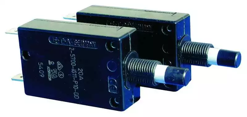 Disjoncteur unipolaire à poussoir 3A série 257 tension 250 Vca - 28 Vcc
