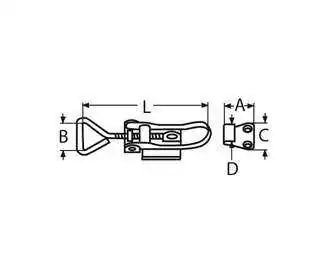 Fermeture sauterelle inox 304 exentrique Longueur 75-90mm