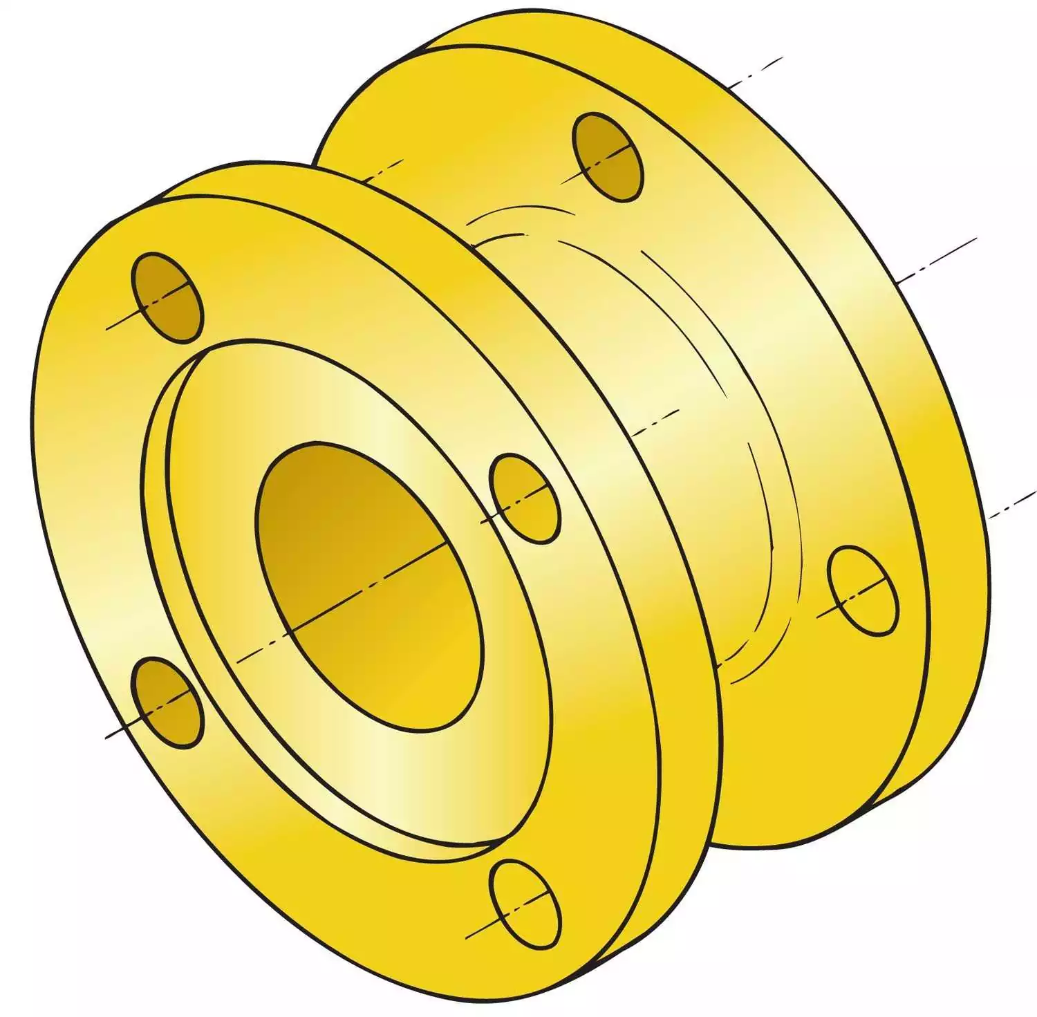 Brides intermédiaires pour Uniflex YANMAR 4JH-TE KM4A KM4A1 KMH4A KBW20-1 KBW21 et Kanzaki KC180