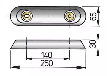 Anode de coque en aluminium type 25 (kit de fixation exclus)