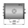 Chauffe eau inox à double double serpentin 50L isolation mousse polyuréthane