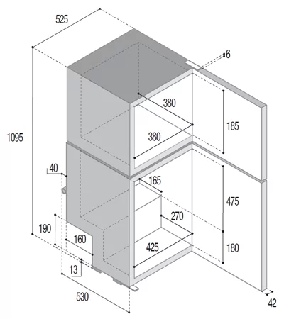 Réfrigérateur SeaClassic DP150i 150L noir Airlock 12/24V unité interne