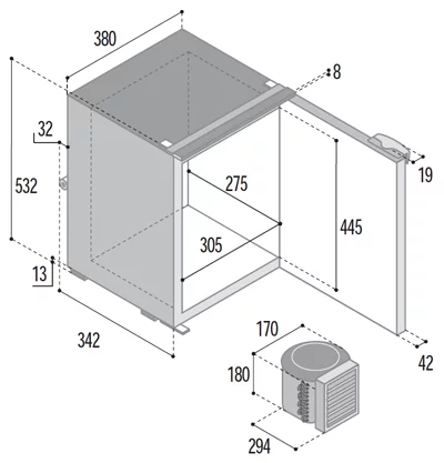 Réfrigérateur SeaClassic C42L noir 42L Airlock 12/24V unité externe