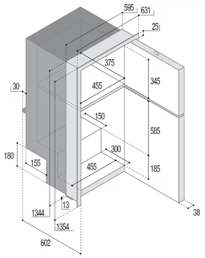 Réfrigérateur SeaSteel DP2600iX double 230L INOX 12/24V unité interne Steelock