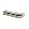 Banquette 2 places luxe rabatable blanche coutures bleu marine