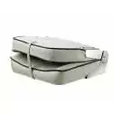 Siege classique rabatable blanc coutures bleu marine 400mm