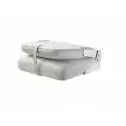 Siege luxe rabatable blanc coutures bleu marine 400mm