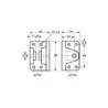 Support complet de compas en polyamide gris Axe diamètre 8mm Largeur passage 6mm
