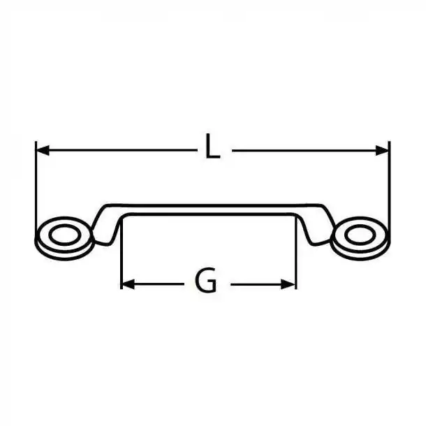 Pontet de sangle A4 40mm x Longueur 75mm Diamètre 5mm
