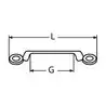 Pontet de sangle A4 40mm x Longueur 75mm Diamètre 5mm