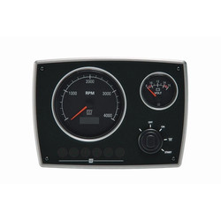 Tableau de bord moteur aluminium noir type MPA22 12V 2 instruments noir 0-4000 RPM