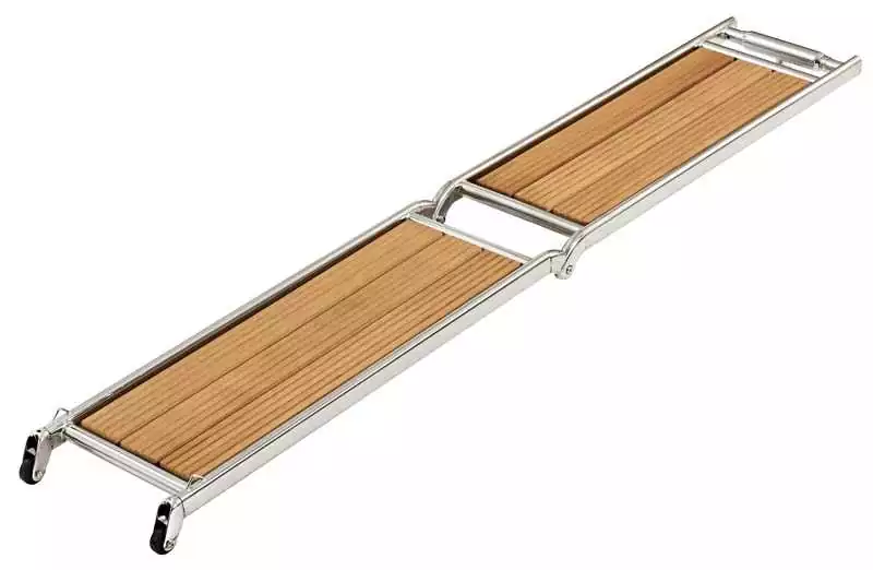 Passerelle pliante inox iroko Longueur 160cm Largeur 28cm