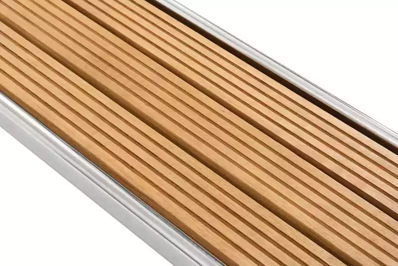 Passerelle pliante inox iroko Longueur 160cm Largeur 28cm