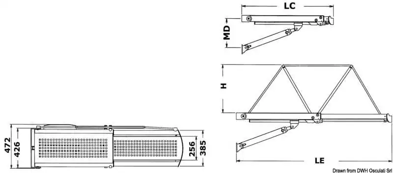 Passerelle hydraulique Bridge 30 12V Longueur 3M