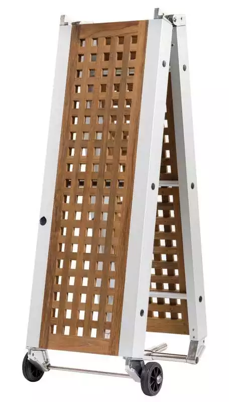 Passerelle pliante caillebotis en teck 260 cm