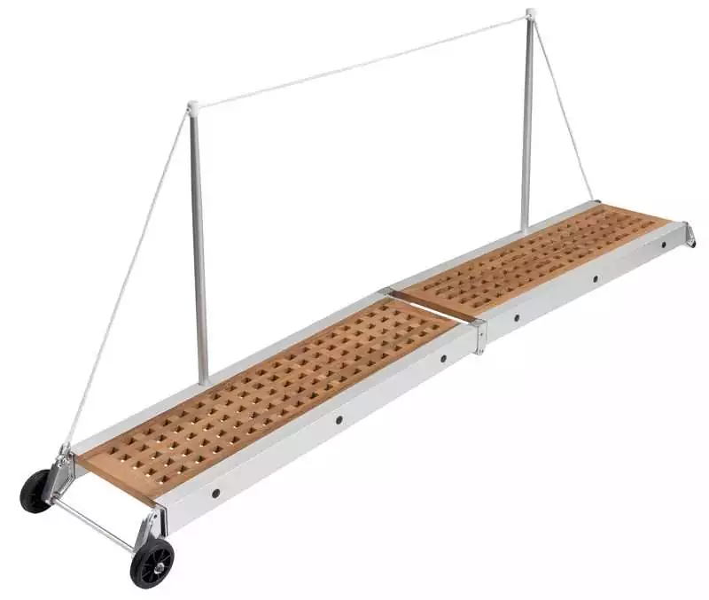 Passerelle pliante caillebotis en teck 310 cm