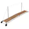 Passerelle pliante alu et teck Longueur 2,1M Largeur 36 cm