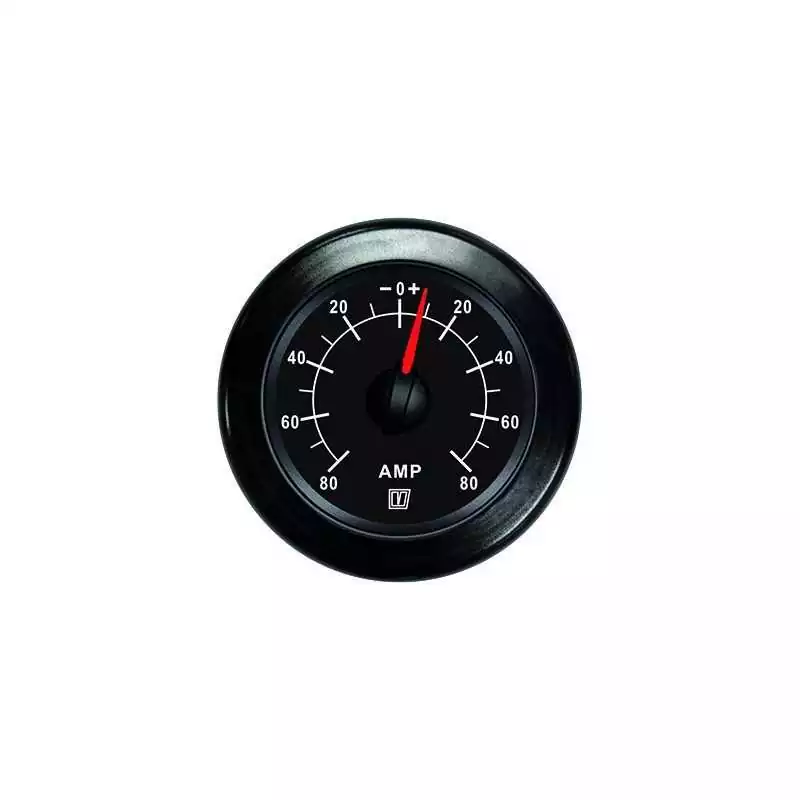 Amperemetre noir 12/24v (+/- 150A) trou d'encastrement 52mm