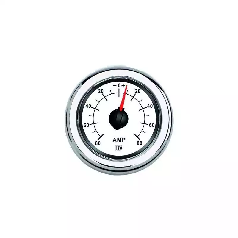 Amperemetre blanc 12/24v (+/- 150A) trou d'encastrement 52mm