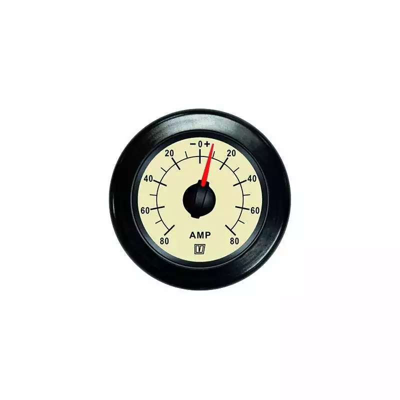 Amperemetre beige 12/24v (+/- 50A) trou d'encastrement 52mm