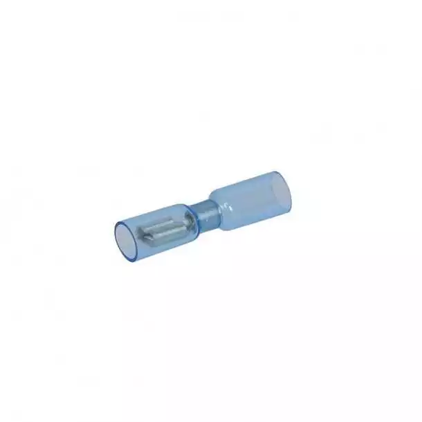 100 Fiches femelle thermorétractables bleues 6.35mm câble 1,5-2,5mm²