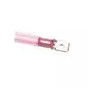100 Fiches mâles thermorétractables Rouge 6.35mm câble 0.5-1.5mm²