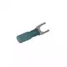 20 Cosses à fourche thermorétractables diamètre 4mm bleu câble 1,5-2,5mm²