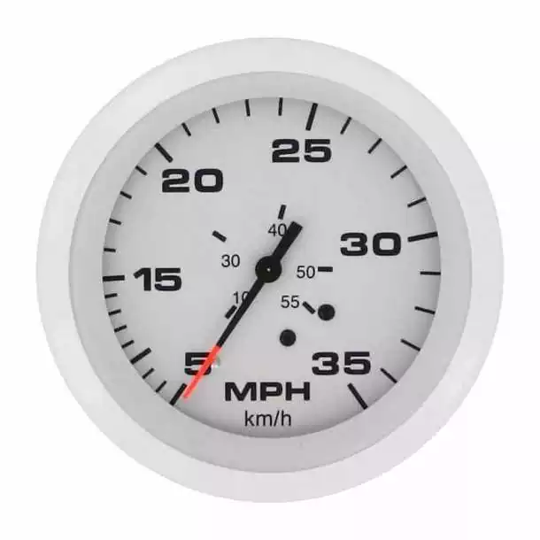 Kit speedo à tube de pitot Affichage 0 - 35 MPH Blanc Emetteur Inclus Taille 86 mm