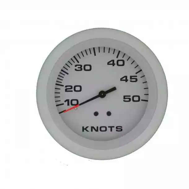 Kit speedo à tube de pitot Affichage 0-50 noeuds Blanc Emetteur Inclus Taille 76mm