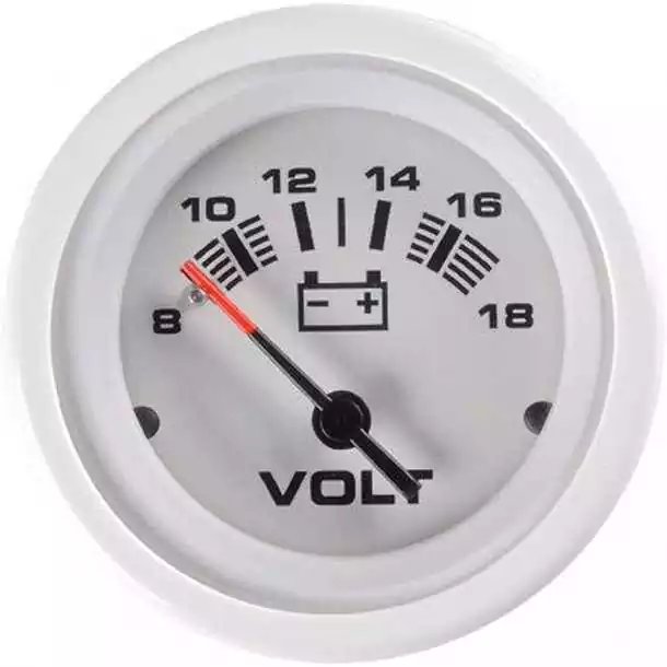 Indicateur  Voltmètre Affichage 8-18V diamètre 52mm Blanc