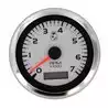Indicateur compte-tours et horamètre 0-7000 tr/mn 85mm Emetteur Bobine ou alternateur fond argenté