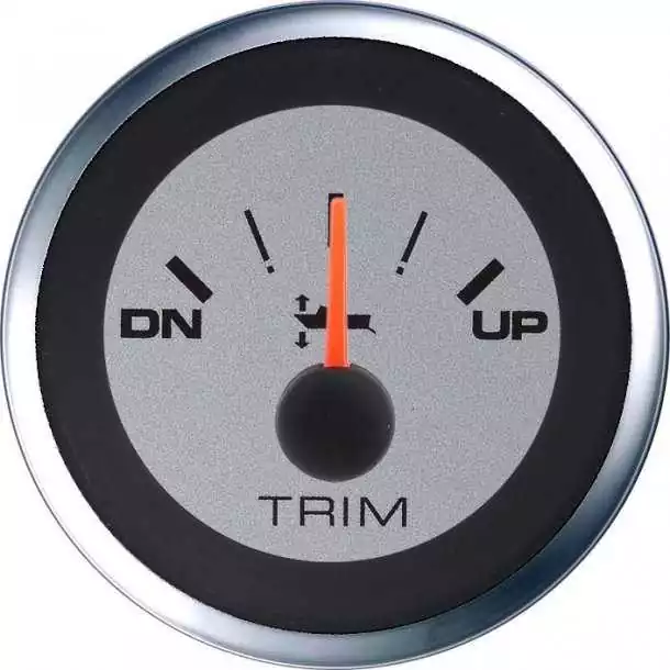 Indicateur de trim 52mm Mercury Mariner et Yamaha après 2001 fond argenté