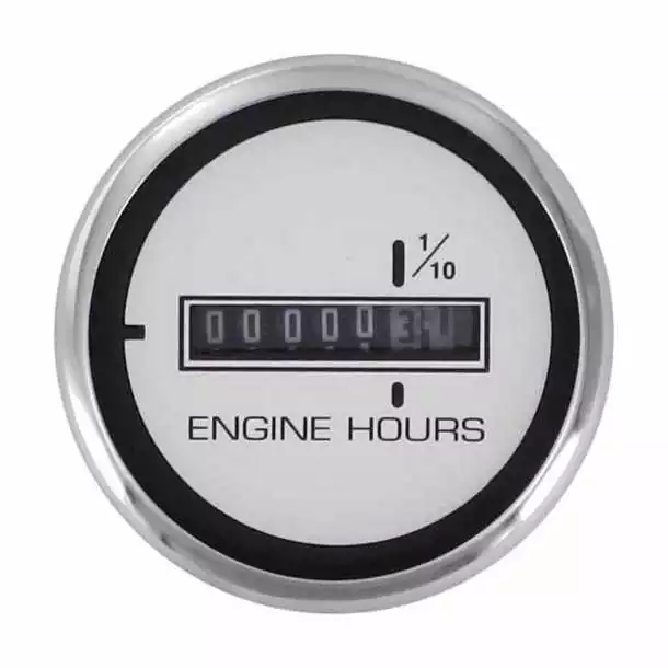 Horamètre Affichage 10000 H 52mm 10-32V DC Blanc éclairage rouge