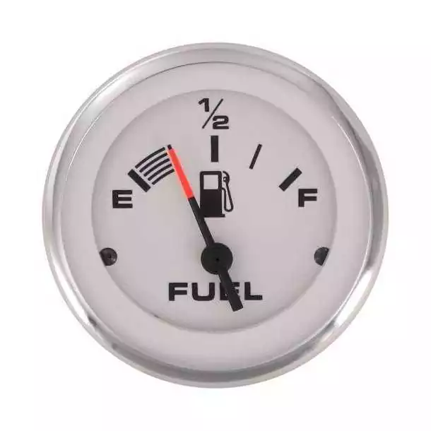 Indicateur niveau carburant 52mm 240-33 Ohms Blanc éclairage rouge