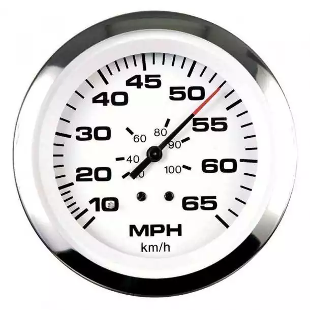 Kit speedo avec pitot Affichage 0-65 MPH 76mm Blanc éclairage rouge Kit speedo avec pitot Affichage 0-65 MPH 76mm Blanc éclairage rouge