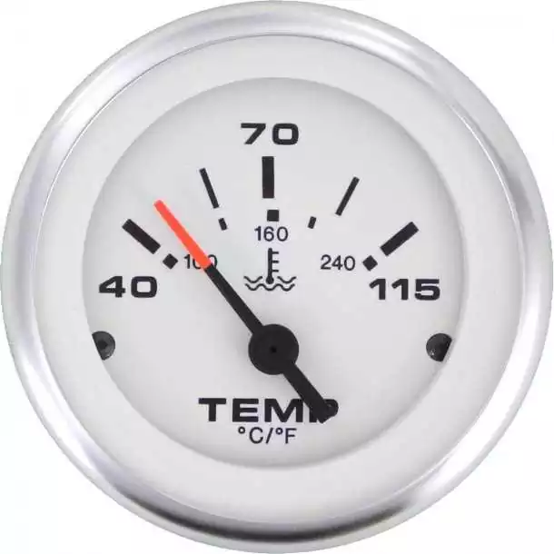 Indicateur Thermomètre à eau Affichage 40-120°C 52mm blanc