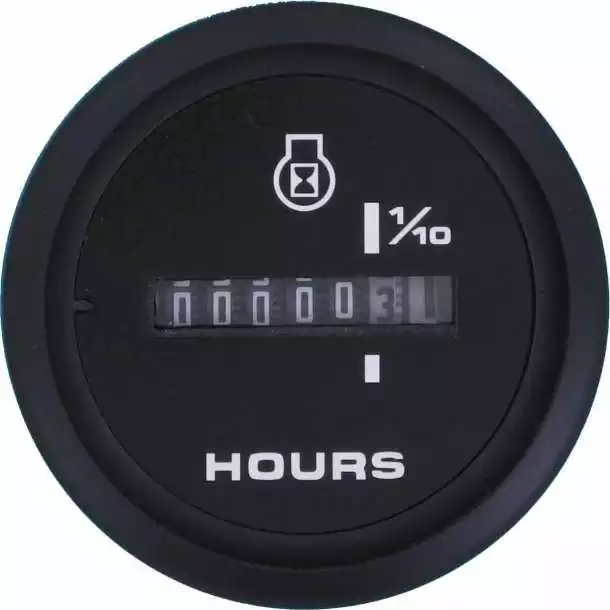 Indicateur Horamètre Affichage 10000 H 52mm Noir éclairage de fond et périphérique