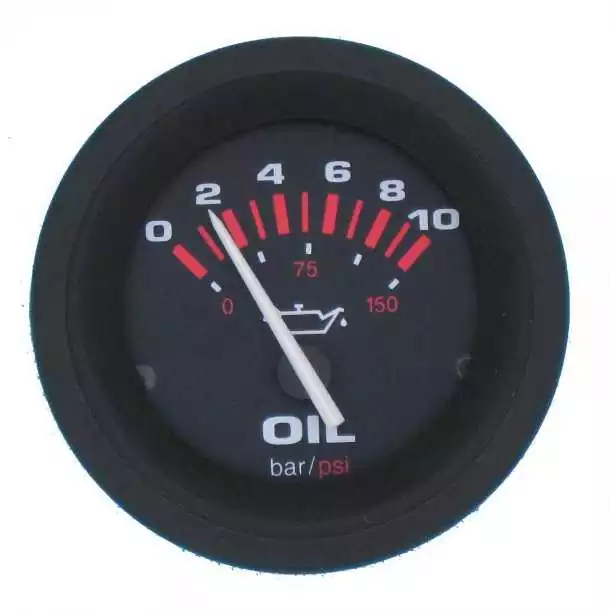 Manomètre pression d'huile 0-10 bars 52mm Noir éclairage de fond et périphérique