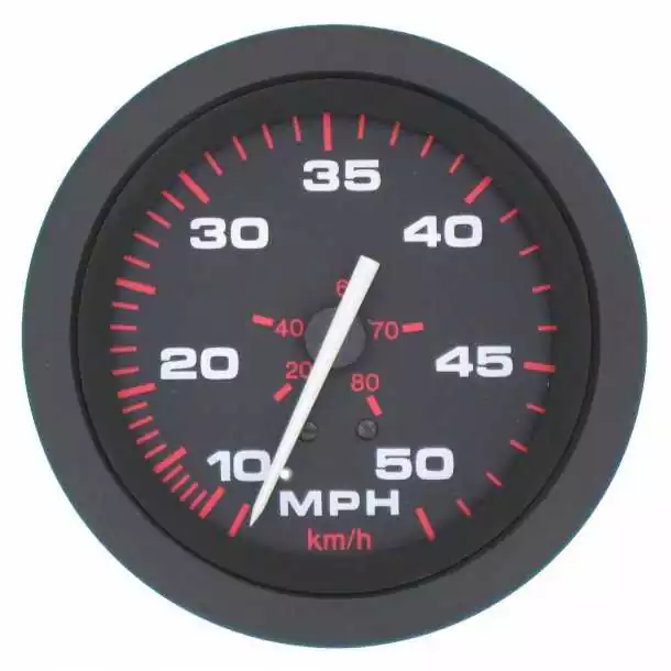 Kit speedo avec pitot Affichage 0-50 MPH 76mm Noir éclairage de fond Emetteur Inclus