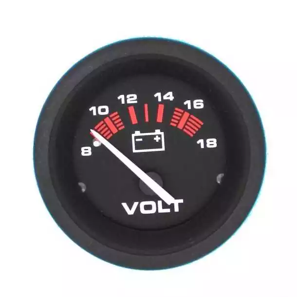 Indicateur Voltmètre 8-18V 52mm Noir éclairage de fond et périphérique