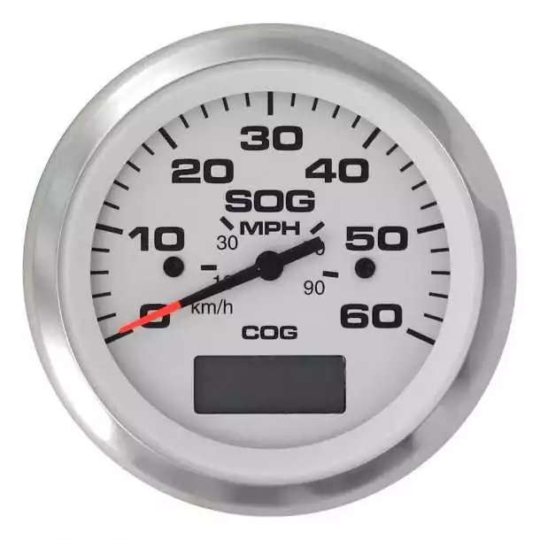 Speedomètre GPS 60 Noeuds LIDO 86mm Blanc Indicateur digital LCD du cap réel