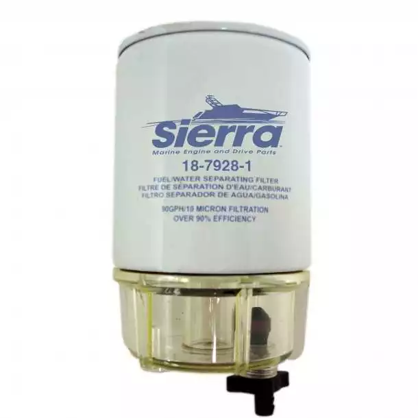 Filtre separateur EAU ESSENCE 10 microns equipé entrée sortie 1/4" NPT