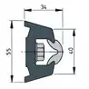 Liston de protection Gris foncé trap 55 x 34 mm rouleau de 30 m (prix par metre)