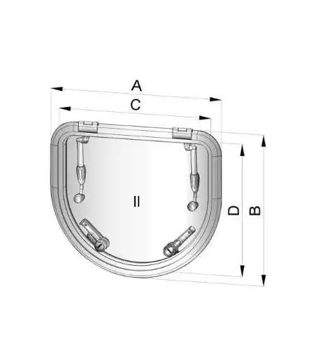 Capot de pont Altus type D420 dimensions d'encastrement 417 x 252 mm