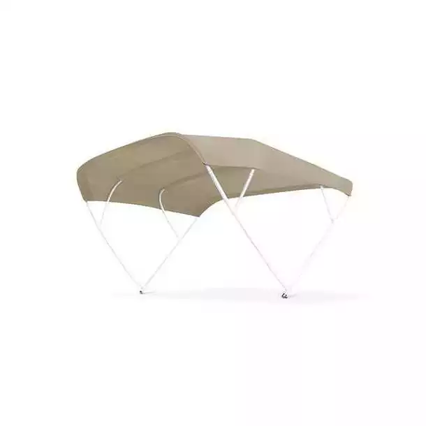 Bimini Sixty beige 4 arceaux alu laqué blanc Longueur 252 cm Largeur 230cm