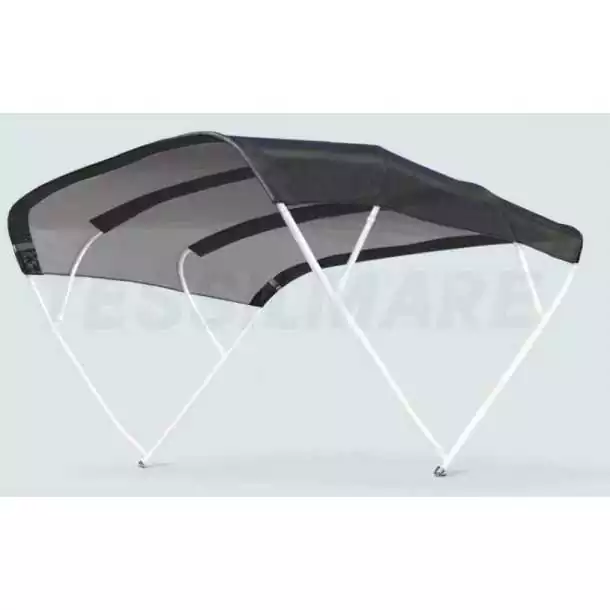 Bimini Sixty Noir 4 arceaux alu laqué blanc Longueur 252 cm Largeur 230cm