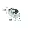 Systeme de réservoir eaux usées 42 litres 24 Volt y inclus pompe flotteur et tuyau