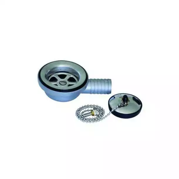 Bonde coudée diamètre 70mm avec bouchon et sortie diamètre 25mm Bonde coudée diamètre 70mm avec bouchon et sortie diamètre 25mm